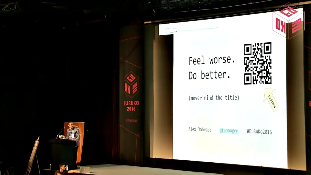 talk by Alex Jahraus: Feel Worse, Do Better