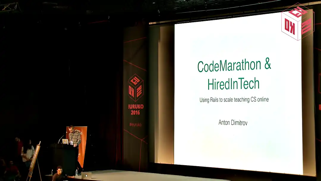 talk by Anton Dimitrov: CodeMarathon & HiredInTech - Using Rails to scale teaching CS online