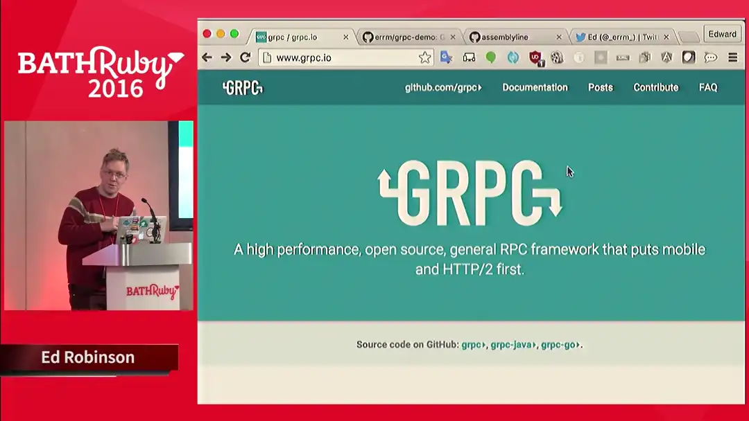 talk by Ed Robinson: GRPC and Ruby