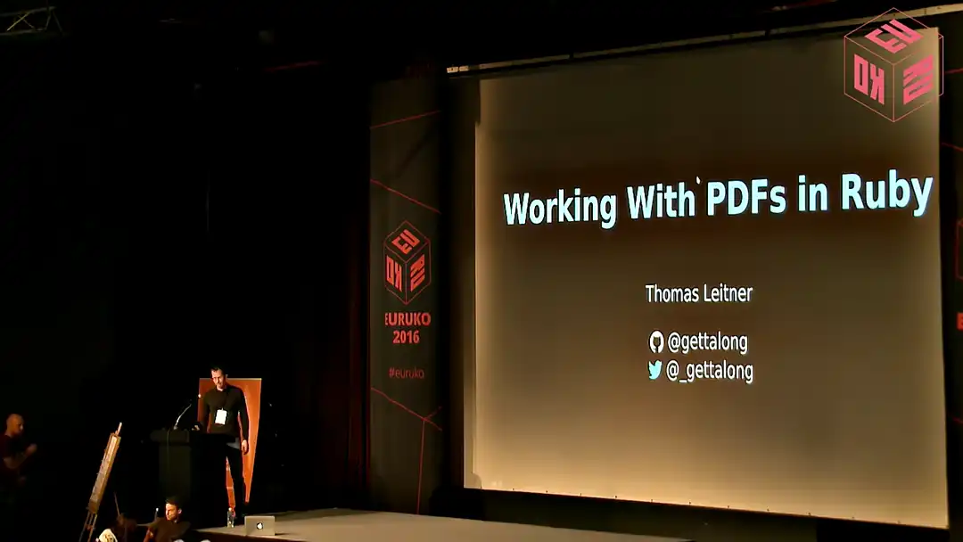 talk by Thomas Leitner: Working with PDFs in Ruby